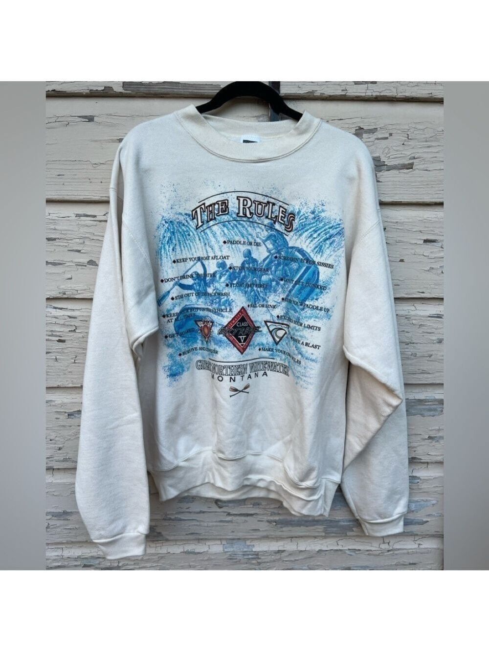 Vintage Cotton Deluxe 90s Graphic Whitewater Rafting Montana Gorpcore Sweatshirt